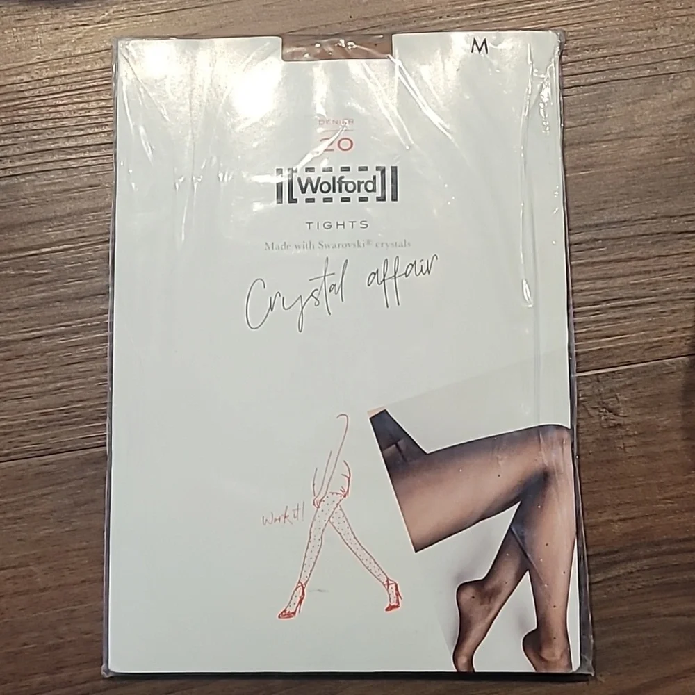 Wolford Stocking Denier 20 Crystal Affair Gobi/Golden Medium shades New